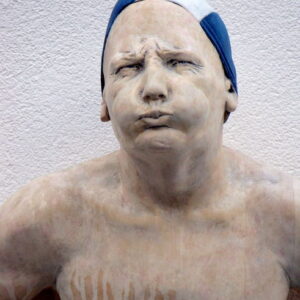 Leo Ferdinando Demetz, Full immersion (particolare), tiglio, 53 cm (20,9 in)