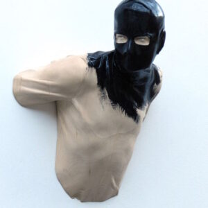 Leo Ferdinando Demetz, Fuggitivo, tiglio, smalto, 49 cm (19,3)