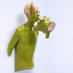 Leo Ferdinando Demetz, Oxygen, tiglio, smalto brillante, 40 cm (15,8 in)