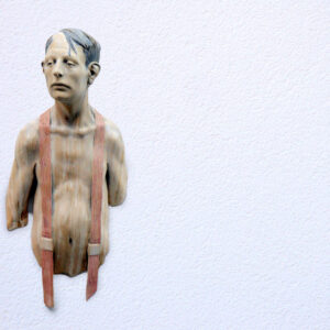 Leo Ferdinando Demetz, Questa sera e' la volta buona (uomo), tiglio, matita, 54 cm (21,3 in)