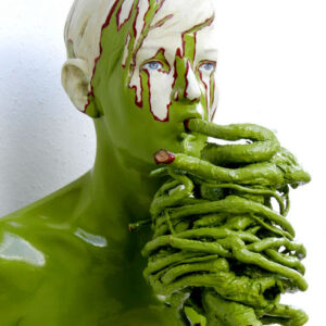 Leo Ferdinando Demetz, Oxygen (particolare), tigli, smalto brillante e radice, 45 cm (17,7 in)