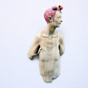 Leo Ferdinando Demetz, Questa sera e' la volta buona (donna), tiglio, matita, 54 cm (21,3 in)