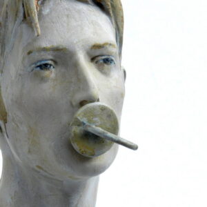 Leo Ferdinando Demetz, Il Mammone (particolare), tiglio, 50 cm (19,7 in)