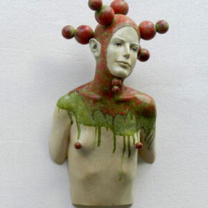 Leo Ferdinando Demetz, Terrafuoco, tiglio, smalto, 48 cm (18,9 in)