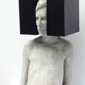 Leo Ferdinando Demetz, Pression, tiglio, carta e smalto, 60 cm (23,6 in)