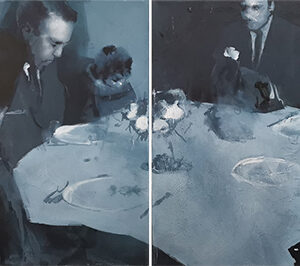 Roman Träxler, Ärger Cluster (Serie Trautes Heim), Acrylic on linen, 2 parts à 60 x 40 cm (23,6 x 15,7 in)
