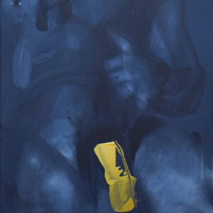 Roman Träxler, Golden Penis #5, Acryl auf Leinen, 40 x 50 cm (15,7 x 19,7 in)