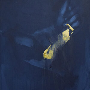 Roman Träxler, Golden Penis #8, Acryl auf Leinen, 40 x 50 cm (15,7 x 19,7 in)