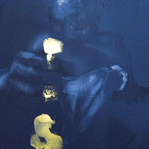 Roman Träxler, Golden Penis #10, Acryl auf Leinen, 40 x 50 cm (15,7 x 19,7 in)