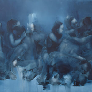 Roman Träxler, Der Impfstoff, Acrylic on linen, 270 x 170 cm (106,3 x 66,9 in)
