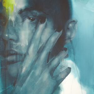 Roman Träxler, Machine Feminine #6 (Serie Photosynthetic Photon Flux), Acryl auf Leinen, 80 x 100 cm (31,5 x 39,4 in)