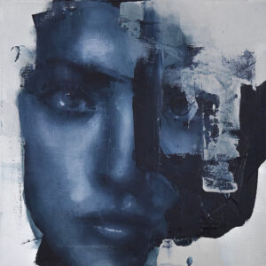 Roman Träxler, Fragments Composition #10, Acrylic on linen, 40 x 40 cm (15,7 x 15,7 in)