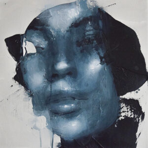 Roman Träxler, Fragments Composition #12, Acrylic on linen, 40 x 40 cm (15,7 x 15,7 in)