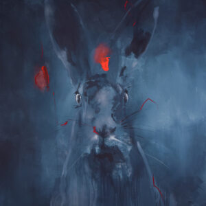 Roman Träxler, Hase (Serie Auf der Jagd), Acryl auf Leinen, 160 x 190 cm (63 x 74,8 in)