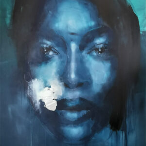 Roman Träxler, Naomi (Serie Iconoclast), Acryl auf Leinen, 160 x 210 cm (63 x 82,7 in)