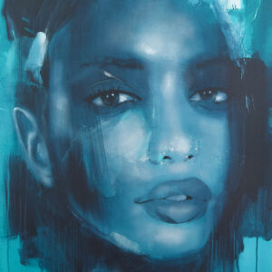 Roman Träxler, Machine Feminine #4 (Serie Photosynthetic Photon Flux), Acryl auf Leinen, 80 x 100 cm (31,5 x 39,4 in)