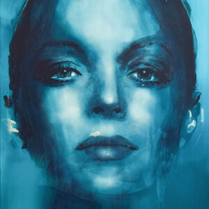 Roman Träxler, Romy (Studie, Serie Iconoclast), Acryl auf Leinen, 80 x 100 cm (31,5 x 39,4 in)