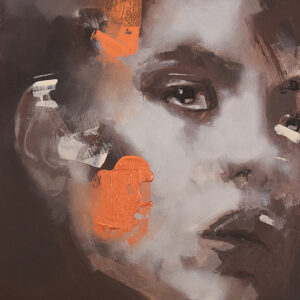 Roman Träxler, Sepia #1, Acryl auf Leinen, 50 x 60 cm (19,7 x 23,6 in)