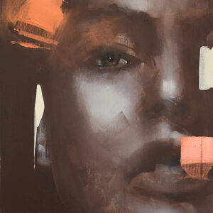 Roman Träxler, Sepia #3, Acryl auf Leinen, 50 x 60 cm (19,7 x 23,6 in)