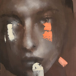 Roman Träxler, Sepia #4, Acryl auf Leinen, 50 x 60 cm (19,7 x 23,6 in)