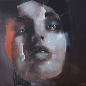 Roman Träxler, Sepia #5, Acryl auf Leinen, 80 x 80 cm (31,5 x 31,5 in)