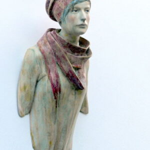 Leo Ferdinando Demetz, Ricordi d'inverno, tiglio pigmentato, 45 cm (17,7 in)