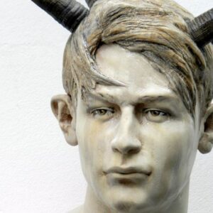 Leo Ferdinando Demetz, Serie Giovane Guerriero (particolare), tiglio, 72 cm (28,4 in)
