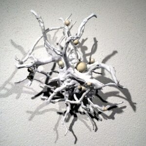Leo Ferdinando Demetz, Virus, legni vari (radice), 40 x 50 cm (15,8 x 19,7 in)