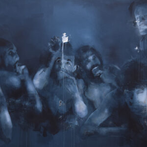 Roman Träxler, Das letzte Krümelchen, Acrylic on linen, 240 x 140 cm (94,5 x 55,1 in)