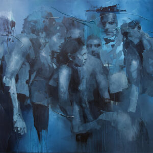 Roman Träxler, Die letzte Köchin, Acrylic on linen, 210 x 160 cm (82,7 x 63 in)