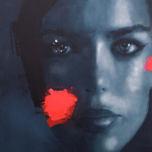 Roman Träxler, I ate your God #13 (Charlotte Casiraghi), Acryl auf Leinen, 150 x 190 cm (59,1 x 74,8 in)