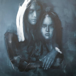 Roman Träxler, Reinkarnation, Acryl auf Leinen, 140 x 160 cm (55,1 x 63 in)