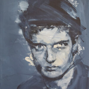 Roman Träxler, Ian Curtis #1, Acryl auf Leinen, 40 x 50 cm (15,7 x 19,7 in)