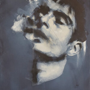 Roman Träxler, Ian Curtis #2, Acryl auf Leinen, 40 x 50 cm (15,7 x 19,7 in)