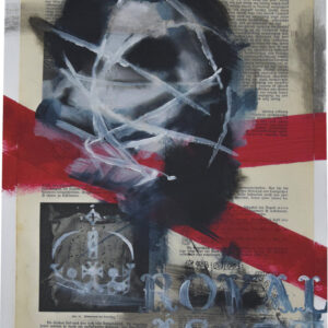 Roman Träxler, Royal Ascot #1, mixed media, Acryl auf Papier / Collage, 30 x 40 cm (11,8 x 15,7 in)