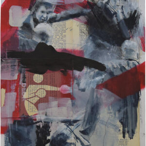 Roman Träxler, Royal Ascot #5, mixed media, Acryl auf Papier / Collage, 30 x 40 cm (11,8 x 15,7 in)