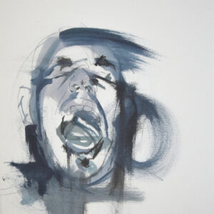 Roman Träxler, Sonntags im Bett 1, Acryl auf Papier, 30 x 42 cm (11,8 x 16,5 in)