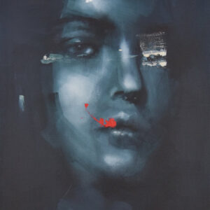 Roman Träxler, Portrait #672, Acryl auf Leinen, 50 x 60 cm (19,7 x 23,6 in)