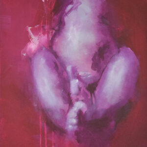 Roman Träxler, Rote Serie #636, Acryl auf Leinen, 50 x 60 cm (19,7 x 23,6 in)