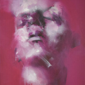 Roman Träxler, Rote Serie #635, Acryl auf Leinen, 50 x 60 cm (19,7 x 23,6 in)