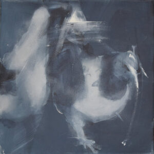 Roman Träxler, Tauben (Diptychon), Bad Karma #2, Acryl auf Leinen