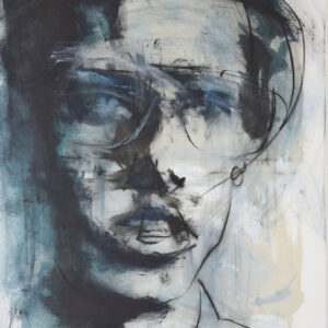 Roman Träxler, Der Spanner, Acrylic on linen, 80 x 100 cm (31,5 x 39,4 in)