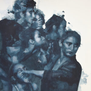 Roman Träxler, Die Herrlichen, Acryl auf Papier, 100 x 100 cm (39,4 x 39,4 in)