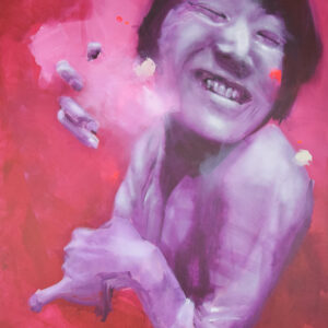 Roman Träxler, Portrait #640 (Frau mit Karies), Acryl auf Leinen, 100 x 120 cm (39,4 x 47,2 in)