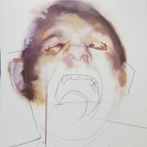 Roman Träxler, Sonntags im Bett, Acryl auf Papier, 112 x 152 cm (44,1 x 59,8 in)