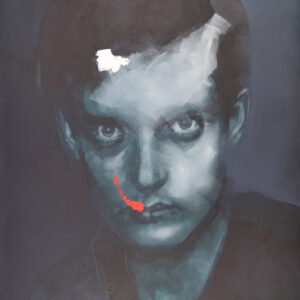 Roman Träxler, Ian Curtis, Acryl auf Leinen, 120 x 160 cm (47,2 x 63 in)