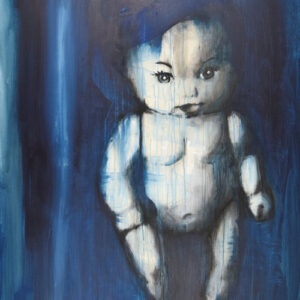 Roman Träxler, In deep Sea (Doll), Acryl auf Leinen, 120 x 160 cm (47,2 x 63 in)