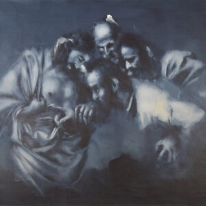 Roman Träxler, The Incredulity of Saint Thomas, Acrylic on linen, 160 x 130 cm (63 x 51,2 in)
